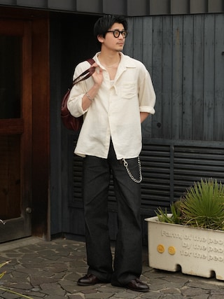 「LURAKU（ルラク）の【LURAKU】Semi-flared Rigid Denim / LURAKU セミフレアリジットデニム（デニムパンツ）」を使った、Takeru.さん（メンズ・180cm）の春コーディネート