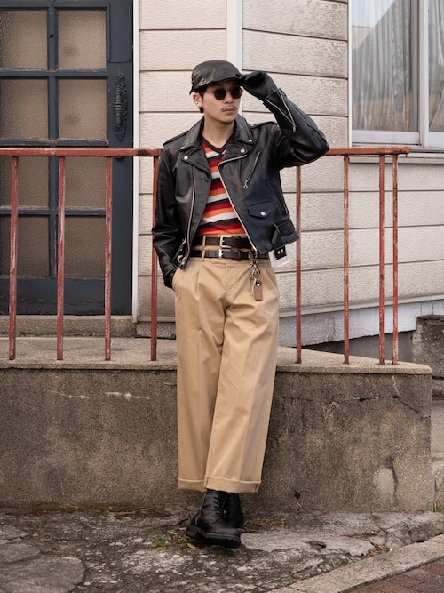 DOUBLE WAIST CHINO PANTS