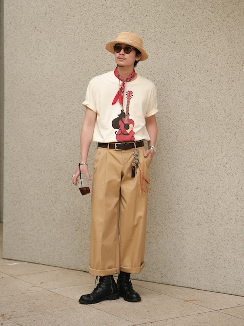 DOUBLE WAIST CHINO PANTS