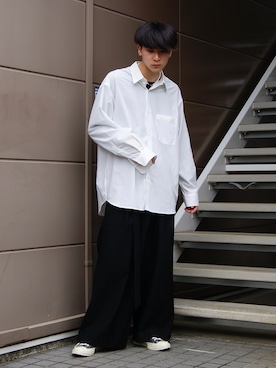 「LiNoH（リノー）のアイテム（パンツ）」を使った、Takeru.さん（メンズ・177cm）の春コーディネート
