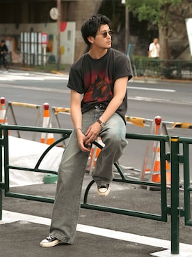 「アイテム（スニーカー）」を使った、Takeru.さん（メンズ・180cm）の夏コーディネート