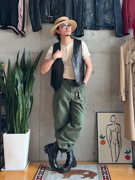 「きれいめカジュアル」｜「アイテム（ブーツ）」を使った、Takeru.さん（メンズ・180cm）の夏コーディネート