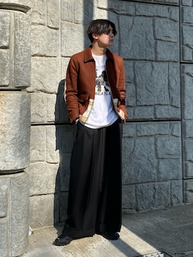 「LiNoH（リノー）のアイテム（その他パンツ）」を使った、Takeru.さん（メンズ・177cm）の冬コーディネート