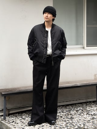 「LURAKU(ルラク)の【LURAKU】Wide Twill Chino pants / ワイドツイルチノパンツ(チノパンツ)」を使った、Takeru.さん(メンズ・178cm)の秋コーディネート
