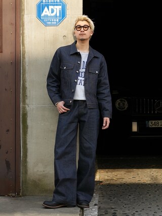 「LURAKU（ルラク）の【LURAKU】Semi-flared Rigid Denim / LURAKU セミフレアリジットデニム｜SETUP対応（デニムパンツ）」を使った、Takeru.さん（メンズ・180cm）の春コーディネート