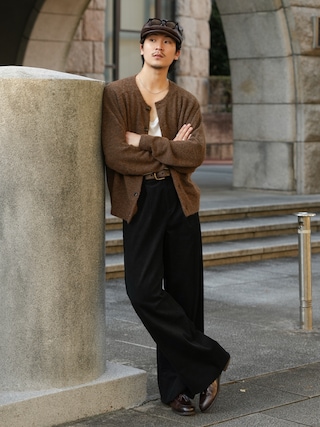 「AVIREX(アヴィレックス)の【RS】【AVIREX】synthetic leather HUNTING CAP(ハンチング/ベレー帽)」を使った、Takeru.さん(メンズ・178cm)の秋コーディネート