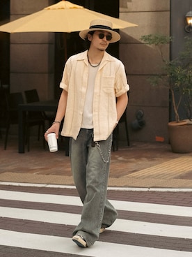 「アイテム（タンクトップ）」を使った、Takeru.さん（メンズ・180cm）の夏コーディネート