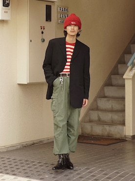 「KENZO（ケンゾー）のアイテム（ジャケット/アウター）」を使った、Takeru.さん（メンズ・179cm）の夏コーディネート
