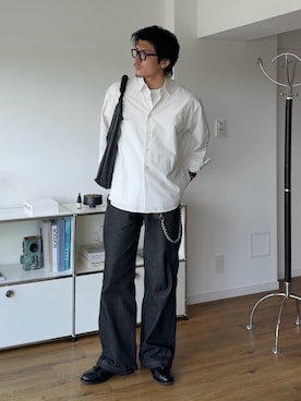 「アイテム（トートバッグ）」を使った、Takeru.さん（メンズ・180cm）の秋コーディネート