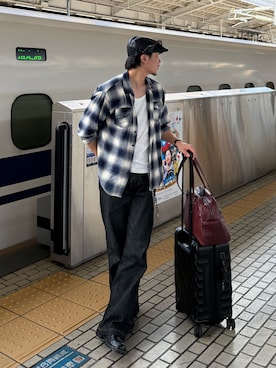 「アイテム（ボストンバッグ）」を使った、Takeru.さん（メンズ・180cm）の秋コーディネート