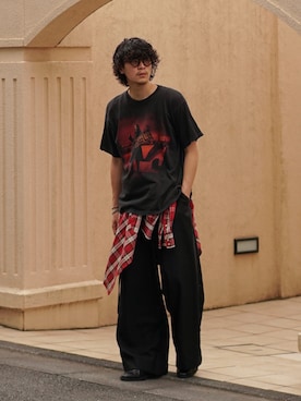 「LiNoH（リノー）のアイテム（パンツ）」を使った、Takeru.さん（メンズ・179cm）の夏コーディネート