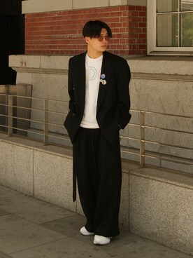 「LiNoH（リノー）のアイテム（パンツ）」を使った、Takeru.さん（メンズ・177cm）の春コーディネート