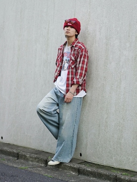 「チェック柄に恋してる」｜「アイテム（その他）」を使った、Takeru.さん（メンズ・179cm）の夏コーディネート