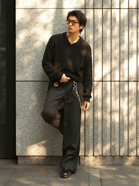 「アイテム（ウォレットチェーン）」を使った、Takeru.さん（メンズ・180cm）の秋コーディネート