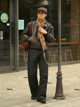 「アイテム（ボストンバッグ）」を使った、Takeru.さん（メンズ・180cm）の秋コーディネート