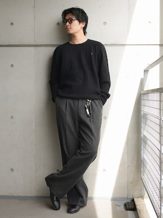 「POLO RALPH LAUREN(ポロ ラルフ ローレン)のケーブルニット ウールカシミヤ セーター(ニット/セーター)」を使った、Takeru.さん(メンズ・178cm)の秋コーディネート