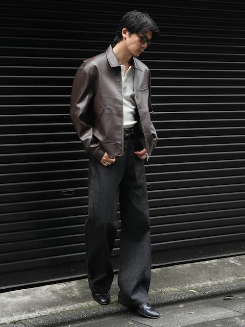 「LURAKU(ルラク)の【LURAKU】Rib Henry Neck Long Sleeve Tee / リブヘンリーネックロングスリーブTシャツ(Tシャツ/カットソー)」を使った、Takeru.さん(メンズ・178cm)の秋コーディネート