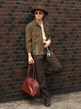 「アイテム（ミリタリージャケット）」を使った、Takeru.さん（メンズ・180cm）の秋コーディネート