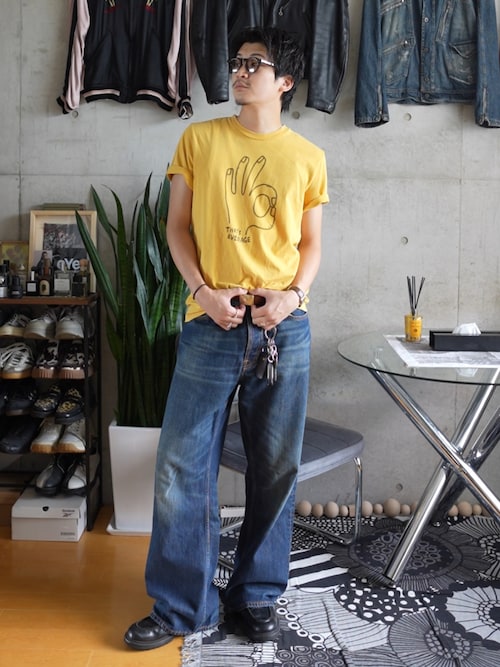 「Nudie Jeans(ヌーディージーンズ)のNudie Jeans/ヌーディージーンズ Loud Larry / ワイドストレートフィットジーンズ / Dirt Wash(デニムパンツ)」を使った、Takeru.さん(メンズ・178cm)の夏コーディネート