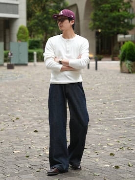 「NEW ERA（ニューエラ）のアイテム」を使った、Takeru.さん（メンズ・178cm）の夏コーディネート