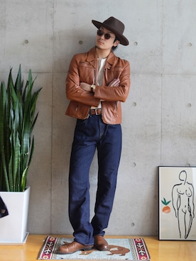 「アイテム（帽子）」を使った、Takeru.さん（メンズ・180cm）の秋コーディネート