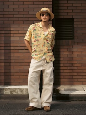 「Saturdays NYC（サタデーズ ニューヨークシティ ）のGabriel Cotton Mesh Tank（シャツ/ブラウス）」を使った、Takeru.さん（メンズ・180cm・20代）の夏コーディネート