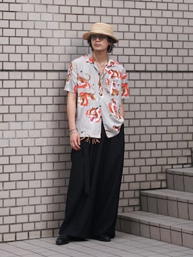 「麦わら帽子」｜Takeru.さん（メンズ・179cm）の夏コーディネート