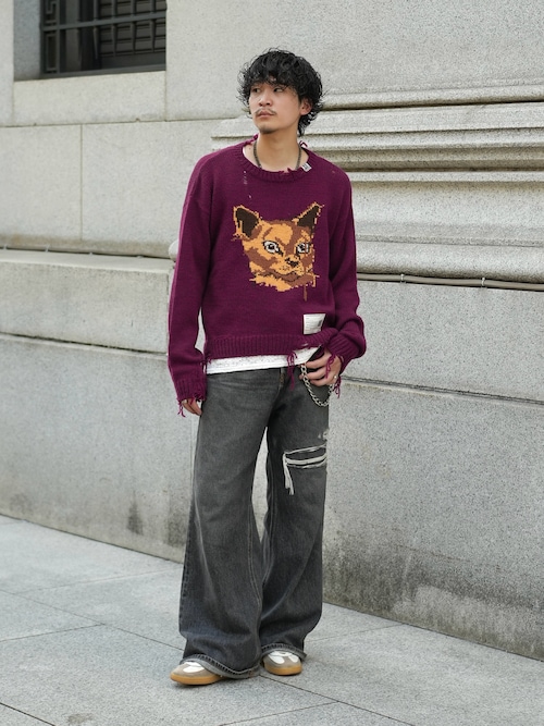 メンズ デニムパンツ ルーズフィット ストレート（デニムパンツ