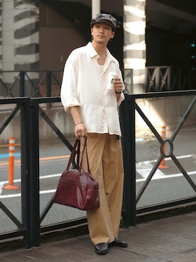 「アイテム（ハンチング/ベレー帽）」を使った、Takeru.さん（メンズ・180cm）の秋コーディネート