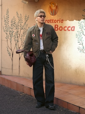 「アイテム（ボストンバッグ）」を使った、Takeru.さん（メンズ・180cm）の冬コーディネート