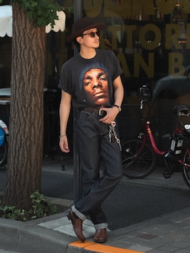 「アイテム（ウォレットチェーン）」を使った、Takeru.さん（メンズ・180cm）の夏コーディネート