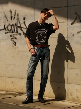 「パンクコーデ」｜「アイテム（その他）」を使った、Takeru.さん（メンズ・177cm）の春コーディネート