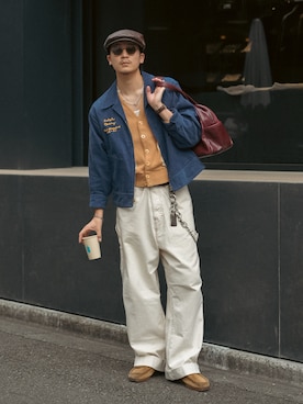 「アイテム（ボストンバッグ）」を使った、Takeru.さん（メンズ・180cm）の秋コーディネート