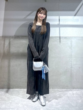 「アイテム（ブーツ、シルバー系）」を使った、Chihiroさん（レディース・149cm）の冬コーディネート