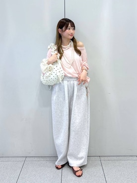 「アイテム（スウェットパンツ）」を使った、Chihiroさん（レディース・149cm）の夏コーディネート
