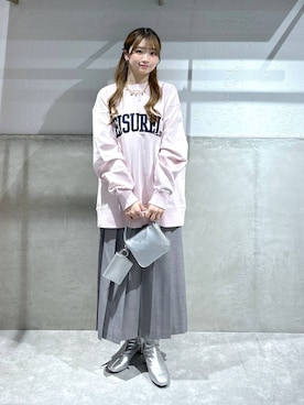 「アイテム（ブーツ、シルバー系）」を使った、Chihiroさん（レディース・149cm）の冬コーディネート