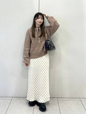 「アイテム（ボストンバッグ）」を使った、Chihiroさん（レディース・149cm）の秋コーディネート