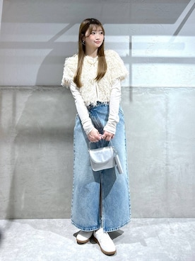 「LOWRYS FARM（ローリーズファーム）のＣＯＮＥ／アシメタイトスカート　252608（スカート）」を使った、Chihiroさん（レディース・149cm）の冬コーディネート