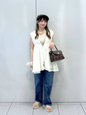「アイテム（ハンチング/ベレー帽）」を使った、Chihiroさん（レディース・149cm・20代）の夏コーディネート