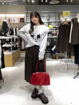 「アイテム（付け襟）」を使った、Chihiroさん（レディース・149cm・20代）の秋コーディネート