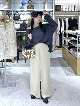 「LOWRYS FARM（ローリーズファーム）のアイテム（ハンチング/ベレー帽）」を使った、Chihiroさん（レディース・149cm）の秋コーディネート