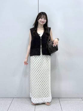 「LOWRYS FARM（ローリーズファーム）のアイテム（ベスト）」を使った、Chihiroさん（レディース・149cm）の秋コーディネート