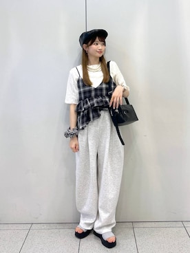 「アイテム（ハンチング/ベレー帽）」を使った、Chihiroさん（レディース・149cm・20代）の夏コーディネート