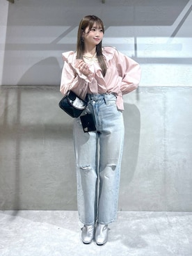 「アイテム（ブーツ、シルバー系）」を使った、Chihiroさん（レディース・149cm）の冬コーディネート