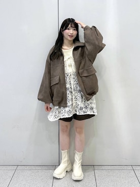 「アイテム（ブルゾン）」を使った、Chihiroさん（レディース・149cm）の秋コーディネート