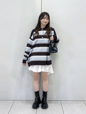 「アイテム（ボストンバッグ）」を使った、Chihiroさん（レディース・149cm）の秋コーディネート