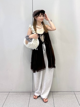 「アイテム（ハンチング/ベレー帽）」を使った、Chihiroさん（レディース・149cm・20代）の夏コーディネート