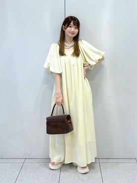 「LOWRYS FARM（ローリーズファーム）のパールタレンネックレス　249411（ネックレス）」を使った、Chihiroさん（レディース・149cm・20代）の夏コーディネート
