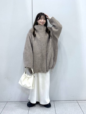 「アイテム（その他アウター、ホワイト系）」を使った、Chihiroさん（レディース・149cm）の冬コーディネート
