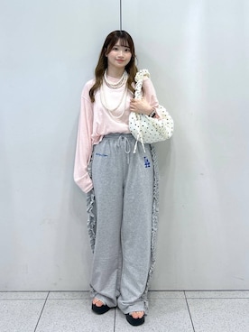 「アイテム（スウェットパンツ）」を使った、Chihiroさん（レディース・149cm・20代）の夏コーディネート